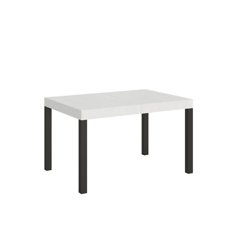 Tavolo Allungabile 120/380x90 cm Everyday Bianco Frassino Gambe Antracite