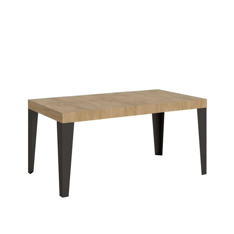 Tavolo Allungabile 120/380x90 cm Flame Premium Quercia Natura Gambe Antracite