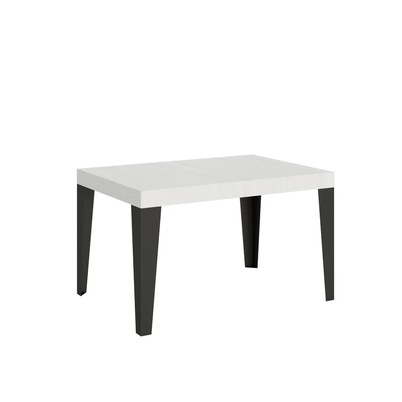 Tavolo Allungabile 120/380x90 cm Flame Bianco Frassino Gambe Antracite