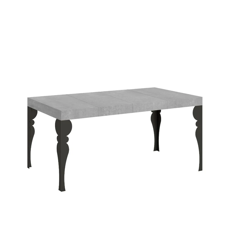 Tavolo Allungabile 120/380x90 cm Paxon Premium Cemento Gambe Antracite