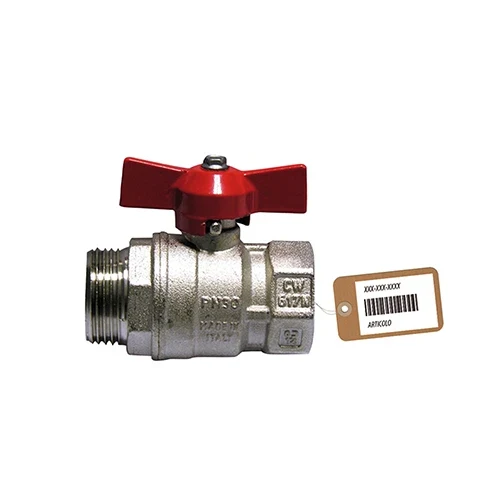 Valvola a sfera mf con farfalla f-brico 3/8 dn 10 pn 64 farf. nera