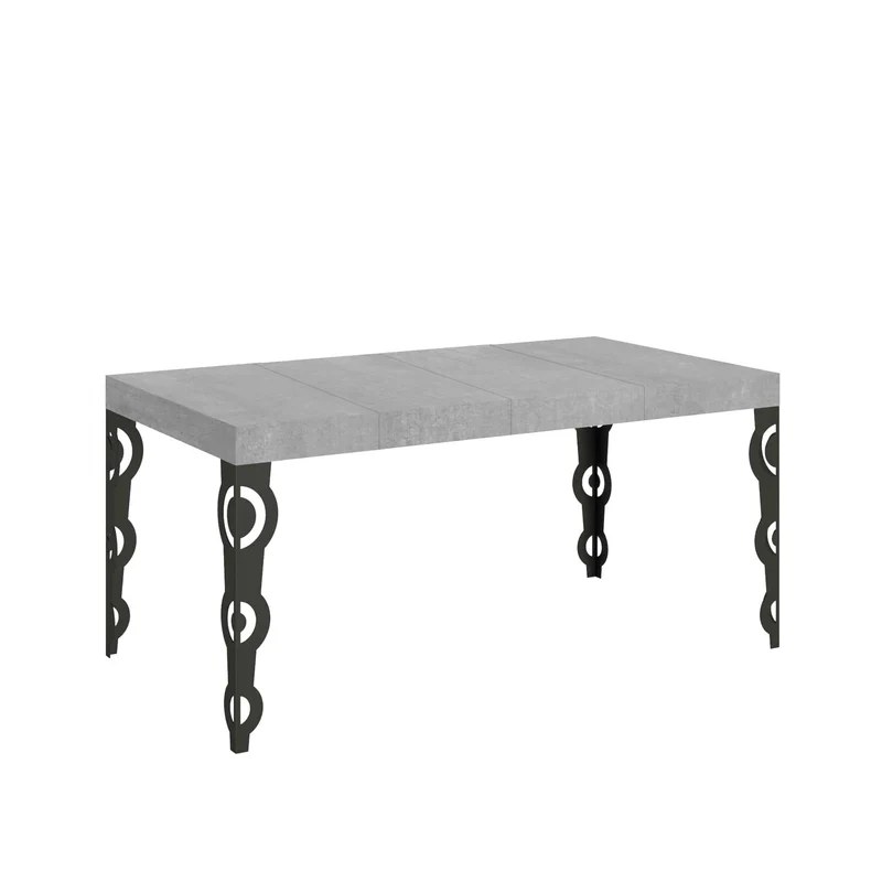 Tavolo Allungabile 120/380x90 cm Karamay Premium Cemento Gambe Antracite