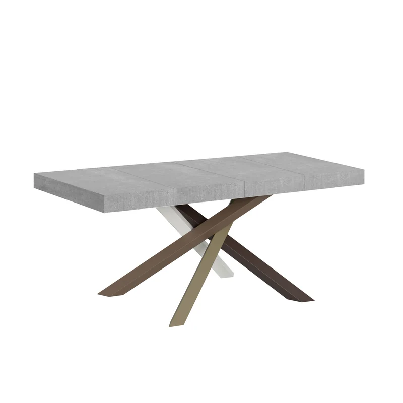 Tavolo Allungabile 120/380x90 cm Volantis Premium Cemento Gambe Multicolore 4/C