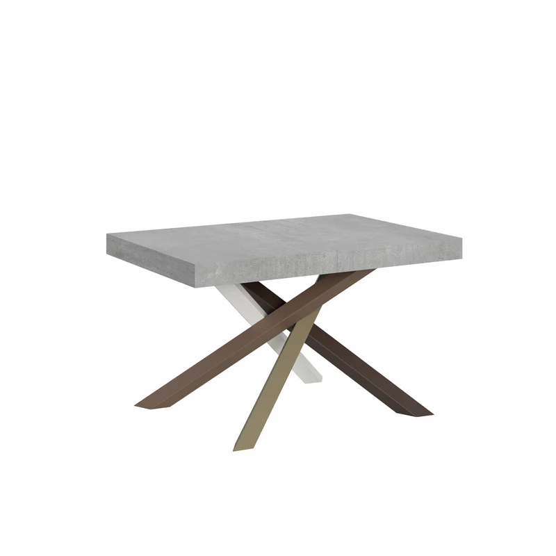 Tavolo Allungabile 120/380x90 cm Volantis Cemento Gambe Multicolore 4/C