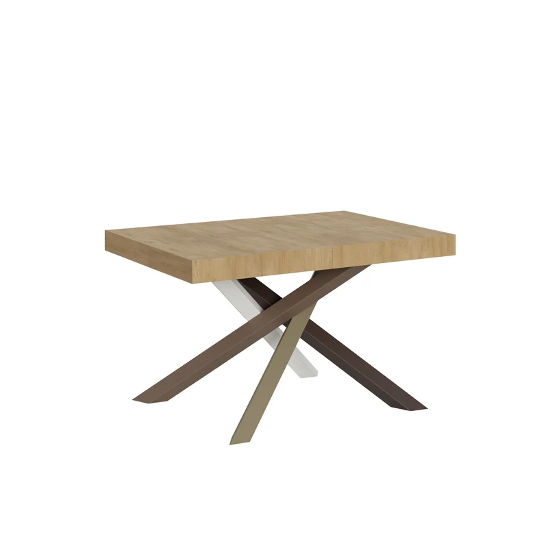 Tavolo Allungabile 120/380x90 cm Volantis Quercia Natura Gambe Multicolore 4/C