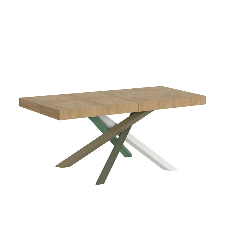 Tavolo Allungabile 120/380x90 cm Volantis Premium Quercia Natura Gambe Multicolore 4/A
