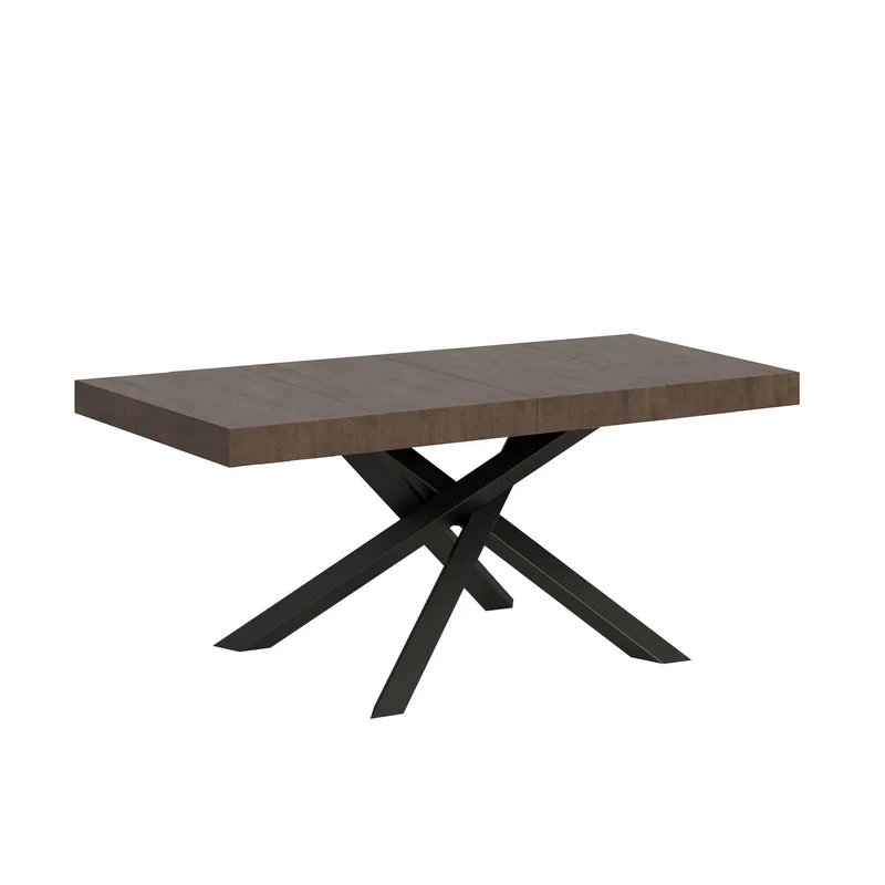 Tavolo Allungabile 120/380x90 cm Volantis Premium Noce Gambe Antracite