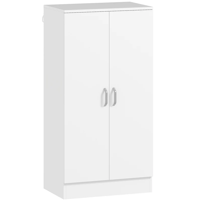 Scarpiera Salvaspazio con 6 Ripiani Regolabili 55x35x108cm in Legno Bianco