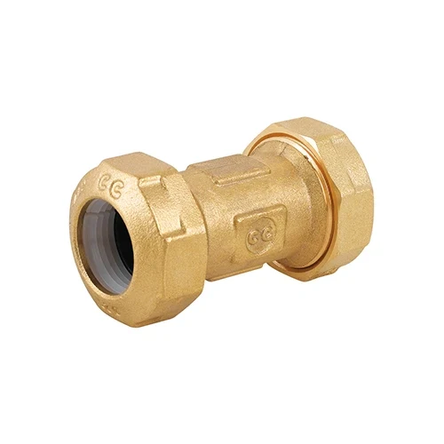 Raccordo bigiunto in ottone per tubo pe diam. 20
