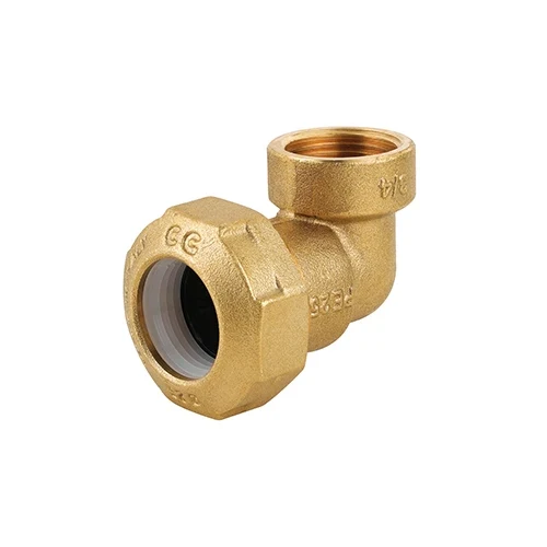 Gomito femmina in ottone per tubo pe 3/4 x 25