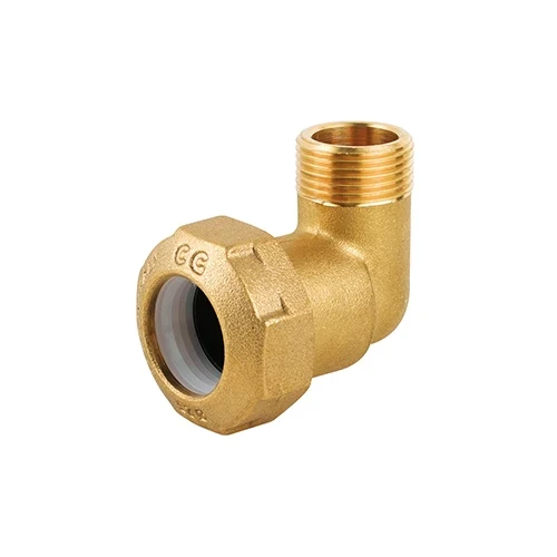 Gomito maschio in ottone per tubo pe 1 1/4 x 40