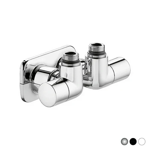 Valvola termostatizzabile detentore a doppia squadra versione dx 1/2 23 p.1 5 cromo