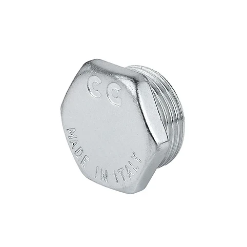 Tappo maschio con esagono ottone cromo 3/8