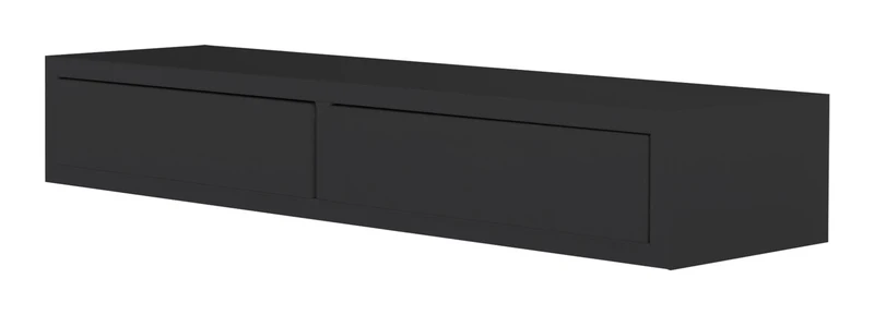 Mensola da Parete con 2 Cassetti 88,2x13,4x23,7 cm in Fibra di Legno Domino Maxi Nero Seconda Scelta