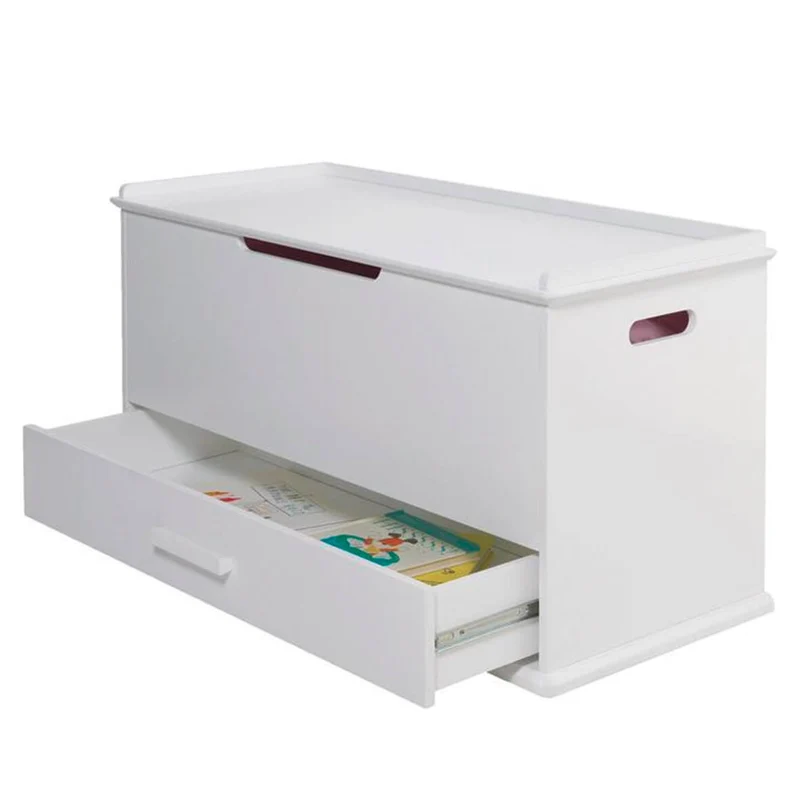 Cassapanca Baule in Legno 90x38,5x47 cm Sabrina Bianco
