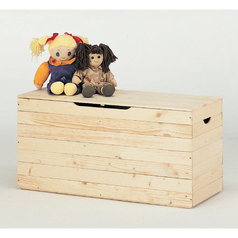Cassapanca Baule in Legno Abete Grezzo 100x40x50cm Fumer Jolly