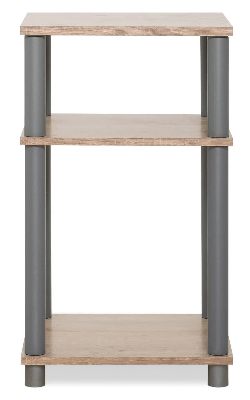 Mobile Scaffale 3 Ripiani in Truciolato Fumer Roll Grigio e Rovere