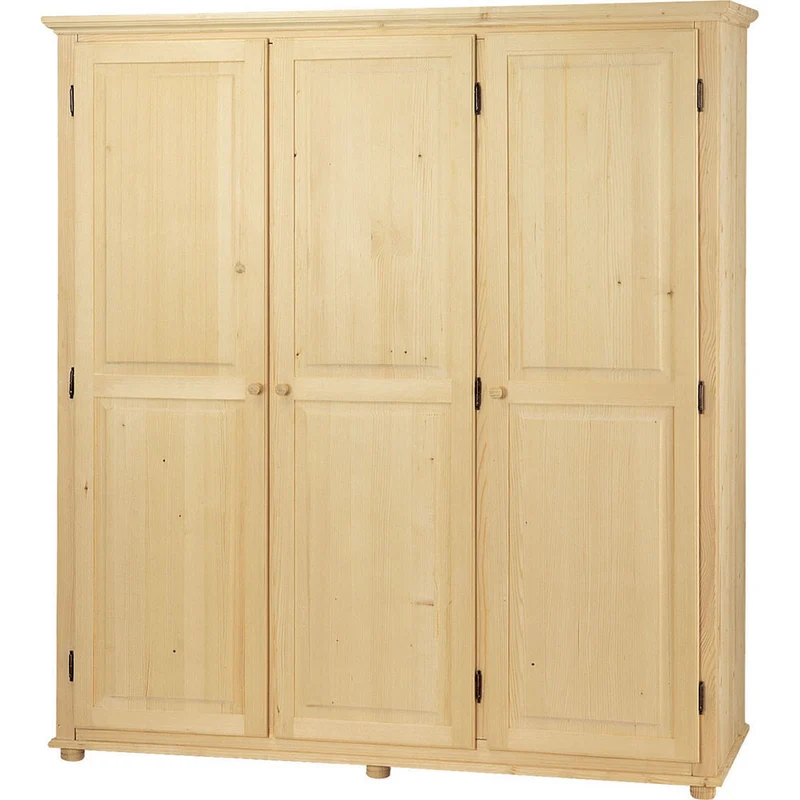 Mobile da Soggiorno 3 Ante in Legno Abete Grezzo 172x58x190cm Fumer Country