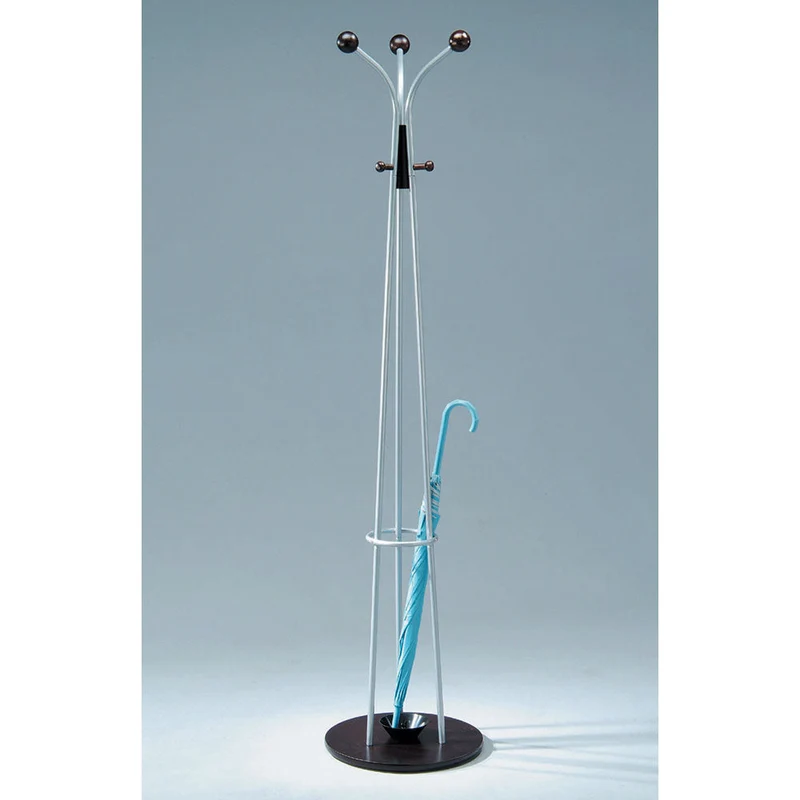 Appendiabiti in Acciaio e Legno Fumer Aron Silver/Wenge