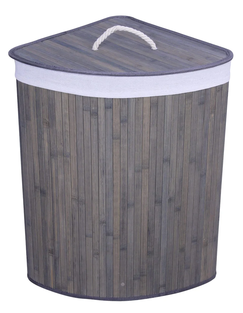 Cesto Portabiancheria 37x37x60 cm in Bamboo Collection Grigio