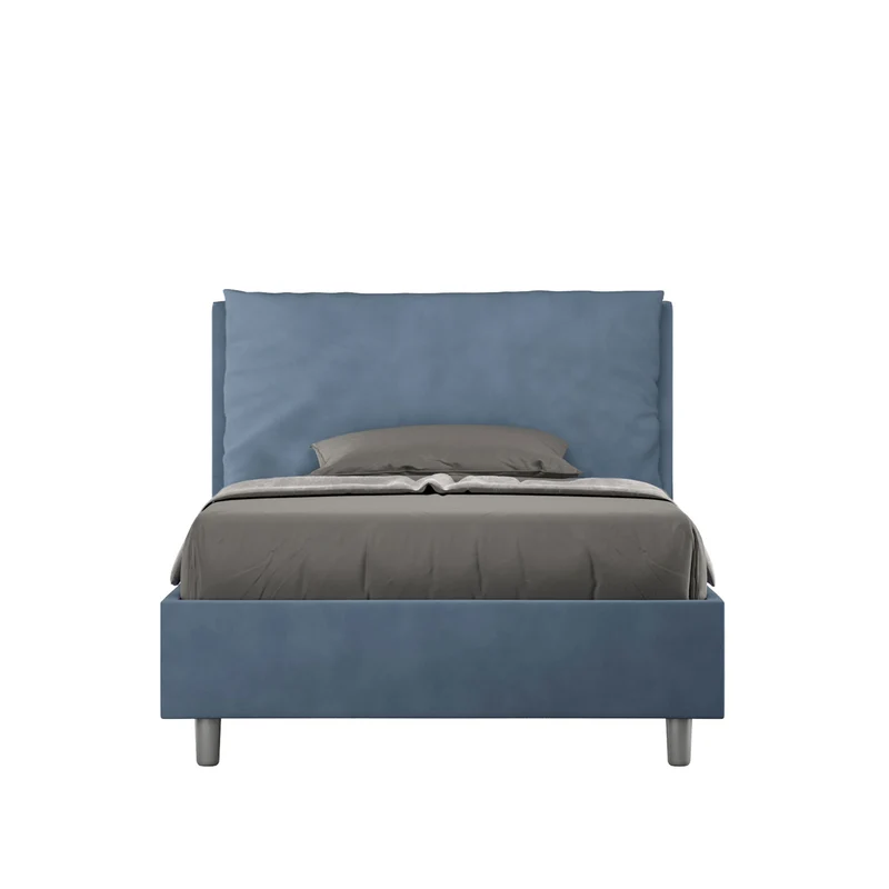 Letto 1 Piazza E Mezzo Imbottito in Microfibra Antea Large Blu Varie Misure
