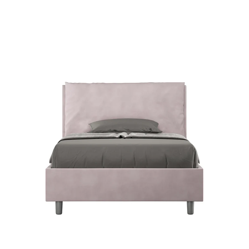 Letto 1 Piazza E Mezzo Imbottito in Microfibra Antea Large Glicine Varie Misure