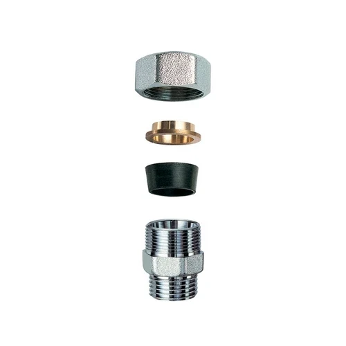 Niplex maschio cromato c/monocono in gomma per rame 3/4 x 22