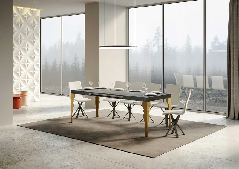 Tavolo Allungabile 130-390x90x77 cm Paxon Cemento