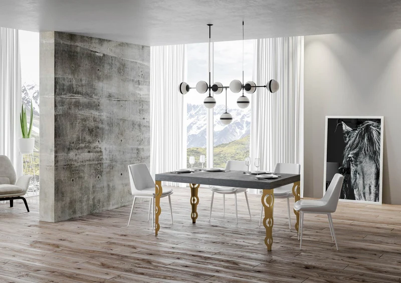 Tavolo Allungabile 130-234x90x77 cm Karamay Cemento