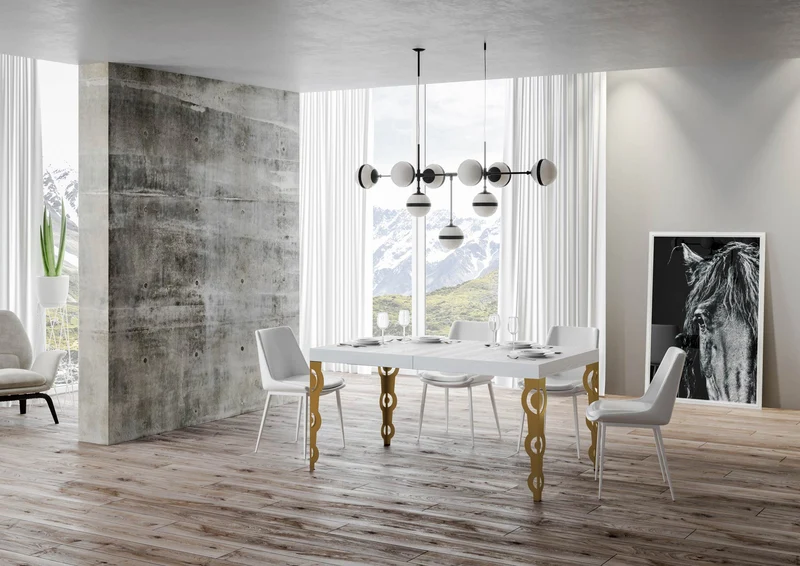 Tavolo Allungabile 180-440x90x77 cm Karamay Bianco Frassino