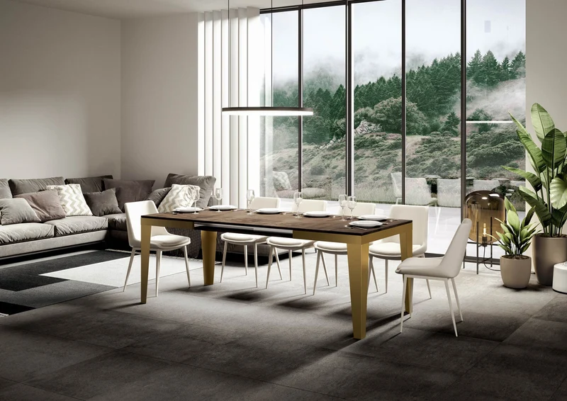 Tavolo Allungabile 120-380x90x77 cm Flame Evolution Noce