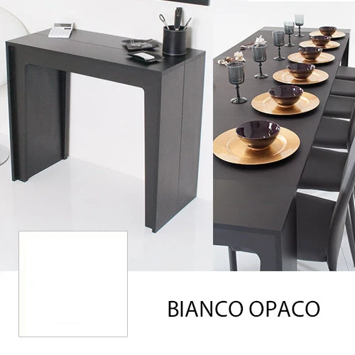 Consolle Tavolo Allungabile 42/302 Cm Bianco Opaco Groupdesign Arlecchino