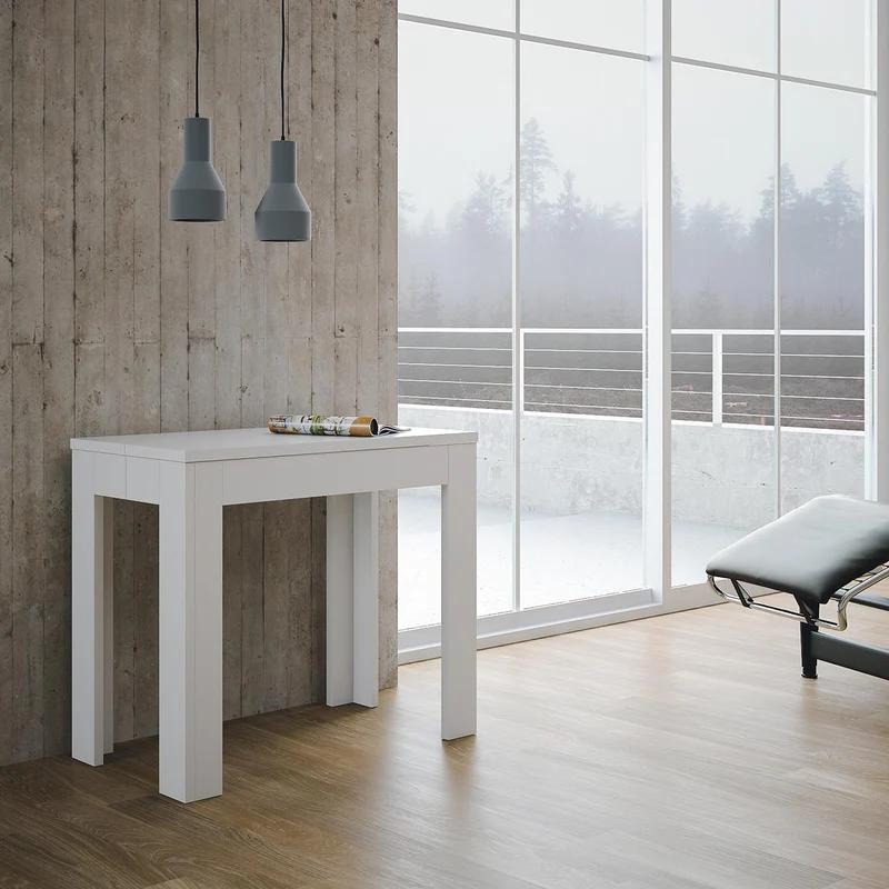 Consolle Allungabile in Legno H76,5x47x90/297cm 5 Allunghe Itamoby Magix Larice Sbiancato Classica