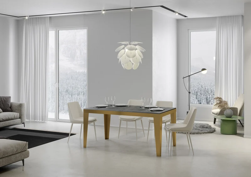 Tavolo Allungabile 120-224x90x80 cm Flame Evolution Cemento