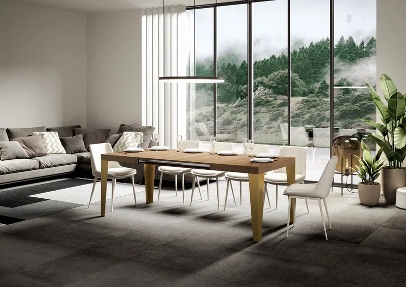 Tavolo Allungabile 130-390x90x77 cm Flame Quercia Naturale