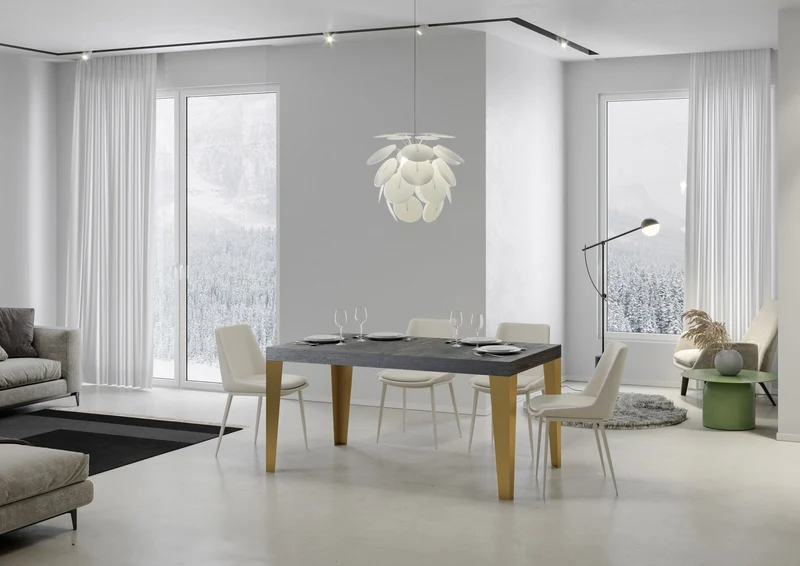 Tavolo Allungabile 160-264x90x77 cm Flame Cemento
