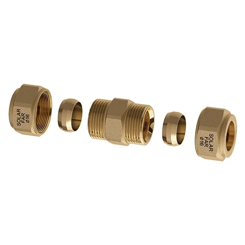 Nipple doppio con tenuta meccanica per impianti solari diam. 18