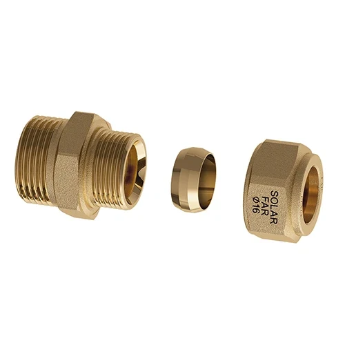 Nipple maschio con tenuta metallica per impianti solari 3/4 diam. 22