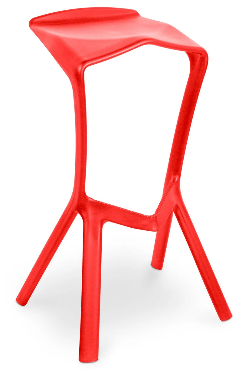 Sgabello da Bar Casa Cucina in Polipropilene Vandi Rosso