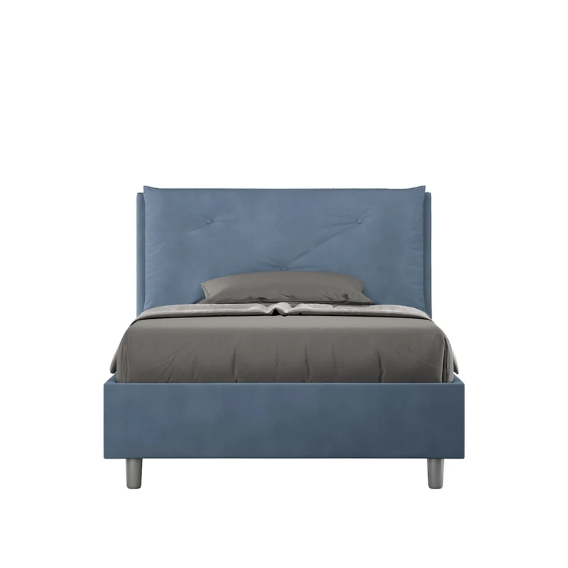Letto 1 Piazza E Mezzo Imbottito in Microfibra Appia Large Blu Varie Misure