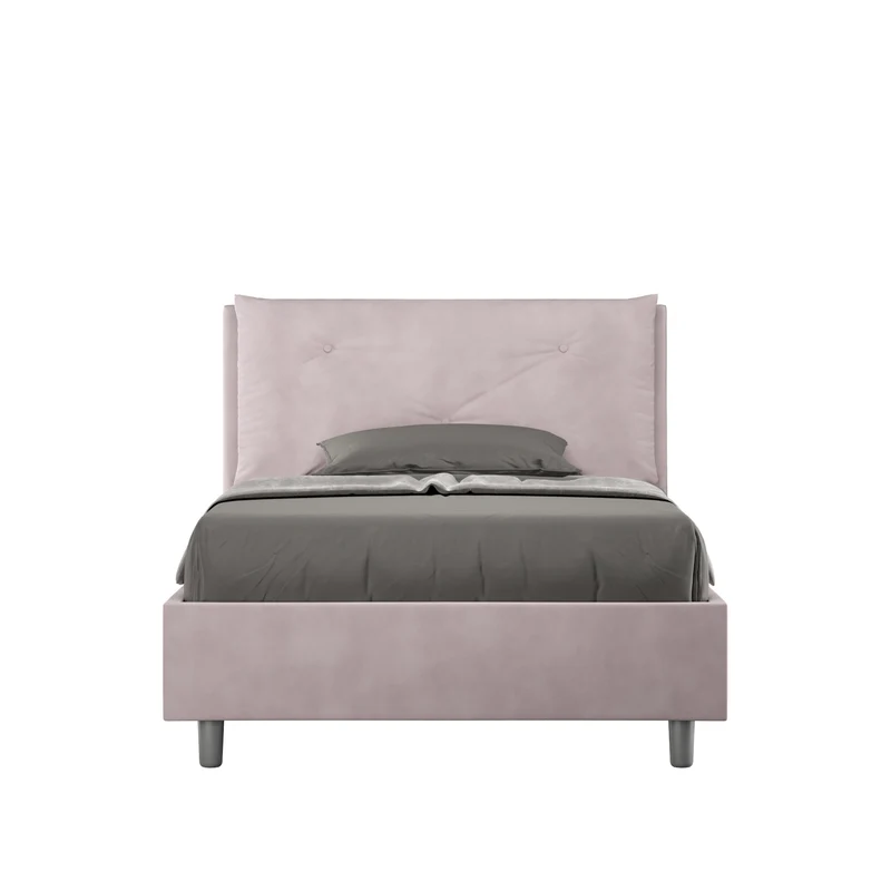 Letto 1 Piazza E Mezzo Imbottito in Microfibra Appia Large Glicine Varie Misure
