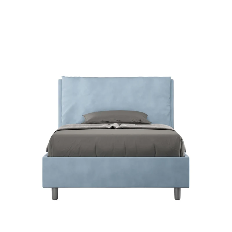 Letto 1 Piazza E Mezzo Imbottito in Microfibra Antea Large Azzurro Varie Misure