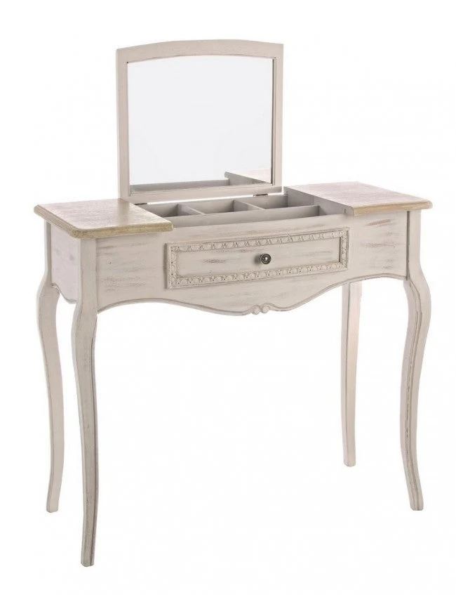Consolle con Portagioie e Specchio Clarisse in Legno