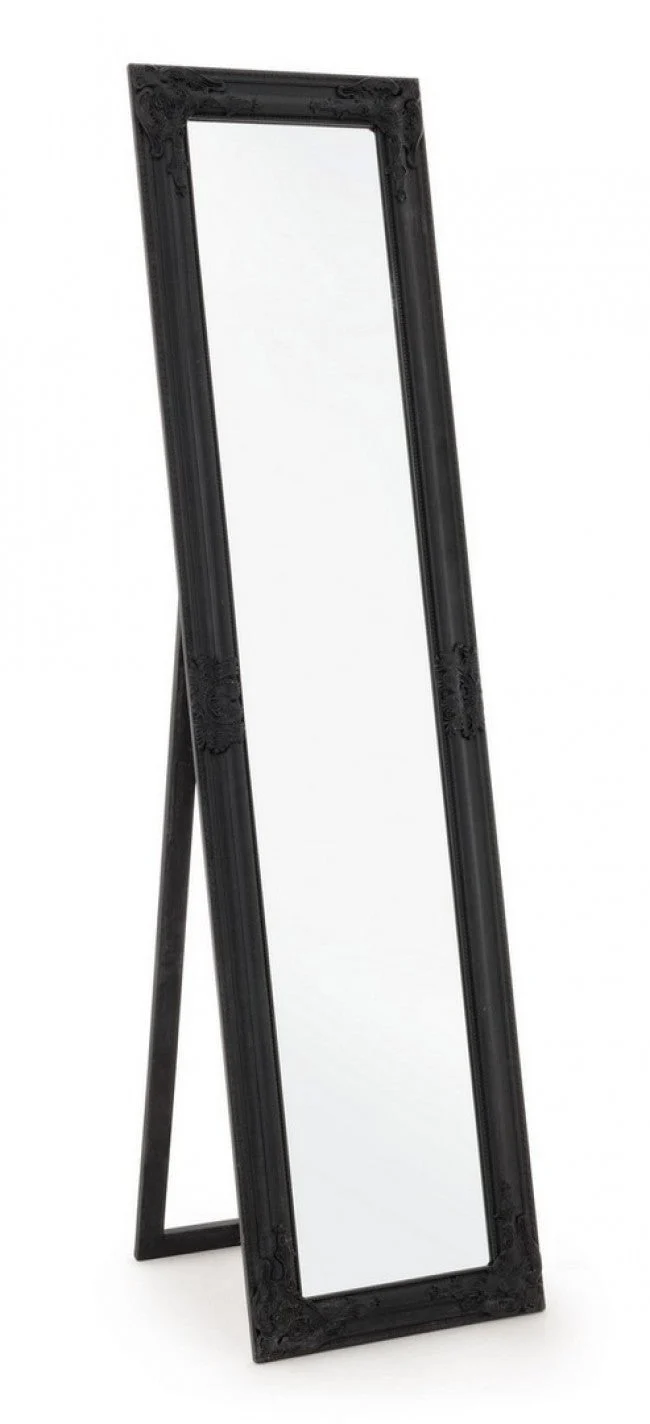 Specchio Miro con Cornice Nero Opaco 40x160 in Legno
