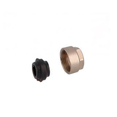 Dado nichelato con ogiva e guarnizione per tubo rame ek 3/4 ek x 14