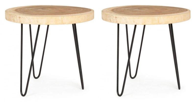Set 2 Tavolini Ø56x48h cm Tuala