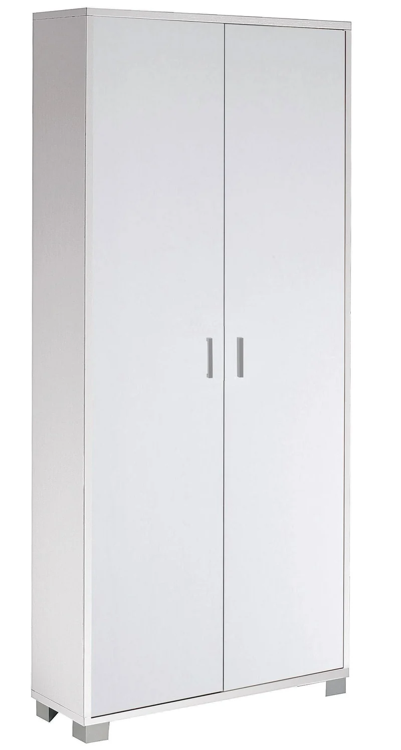 Armadio 2 Ante 83x190x29 cm Bianco Fiammato