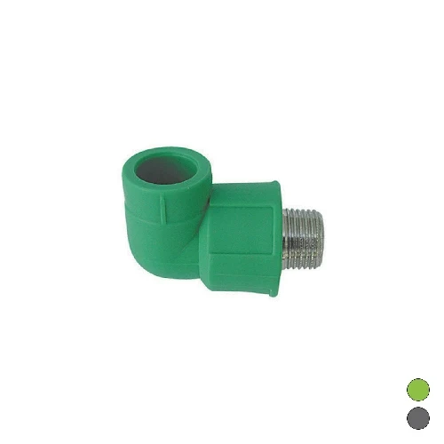 Gomito filettato maschio in polipropilene 3/4 x diam. 25