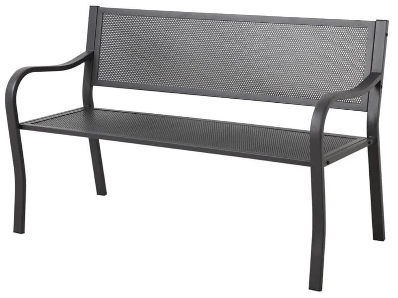 Panca 2 Posti 128x53x80 cm in Ferro Vorghini Lazise Antracite
