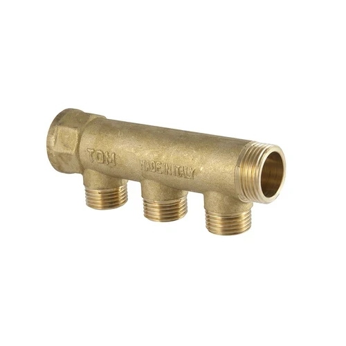 Collettore lineare in ottone giallo uscita 3/4 eurocono 1 x 3/4 5 vie